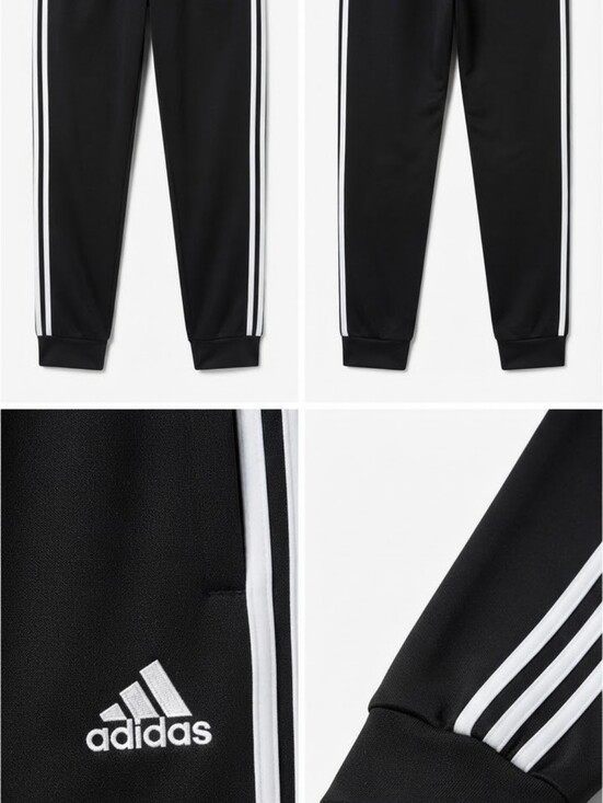 adidas Other - adidas Black Jogger Pants with White 3-Stripes